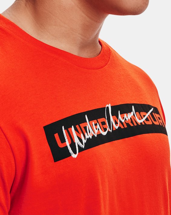 男士UA Signature Kettlebell短袖T恤, Orange, pdpMainDesktop image number 2